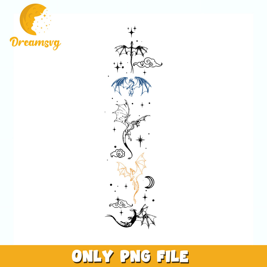 All dragons in fourth wing png, fourth wing dragons png, basgiath war college png