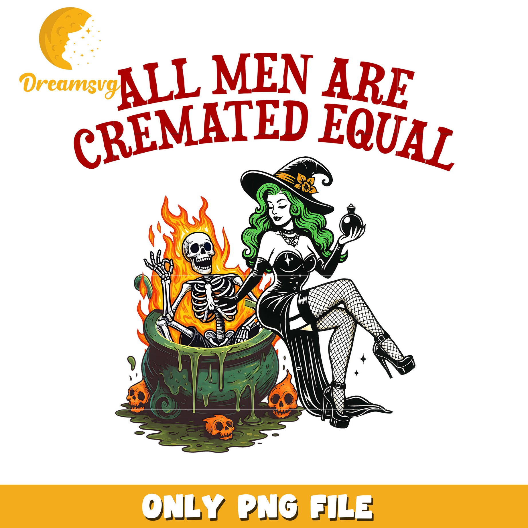 All men are cremated equal png, halloween decor png, halloween season​ png