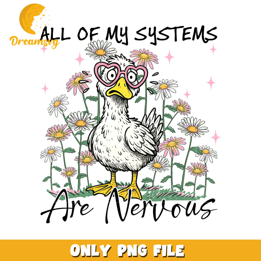 All of my systems are nervous png, funny anxiety png, mental health humor png