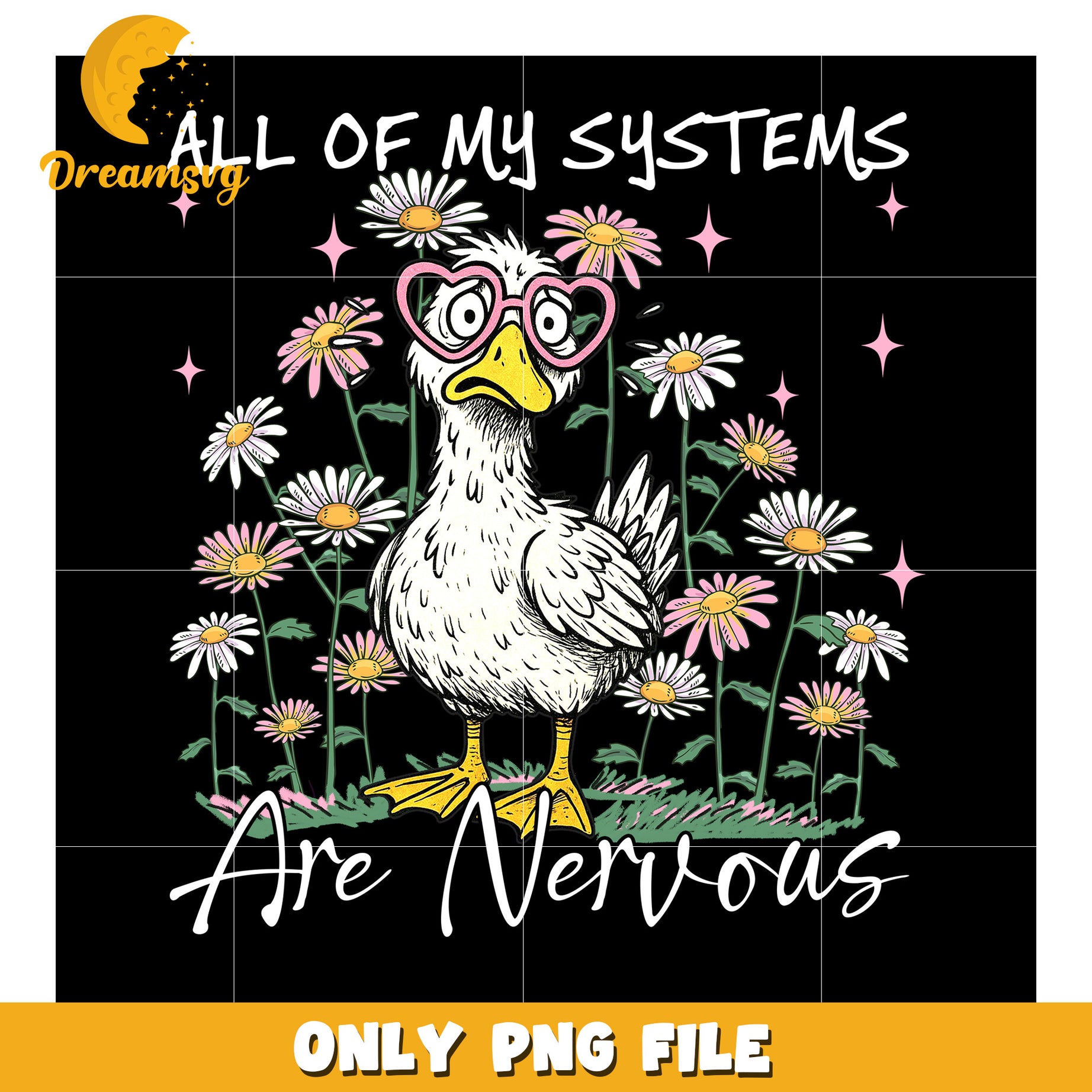 All of my systems are nervous white  png, funny anxiety png, mental health humor png
