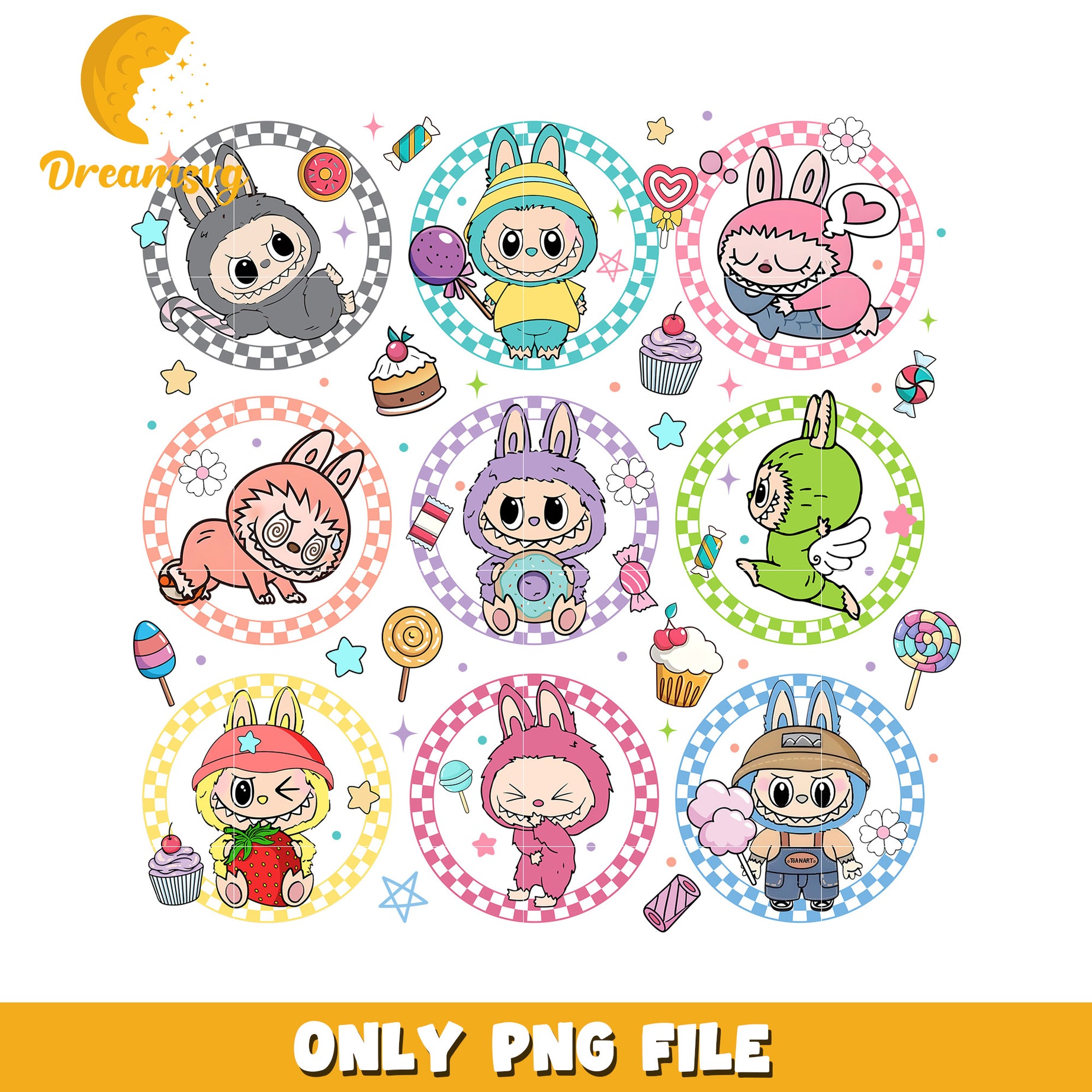 All types of labubu png, all popmart characters​ png, labubu art​ png