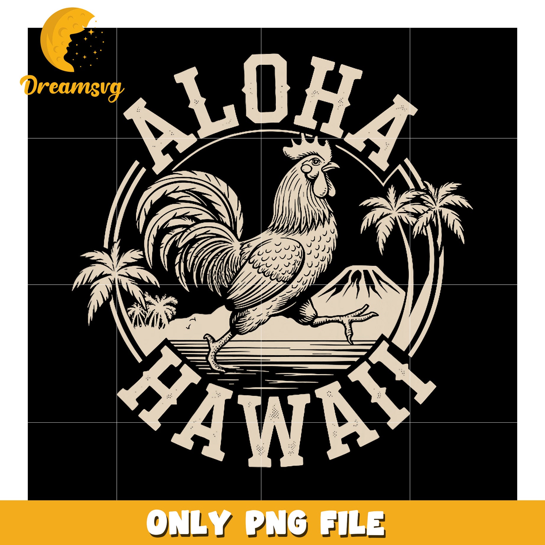 Aloha Hawaii Rooster PNG Design