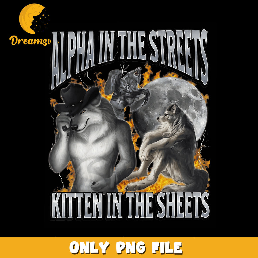 Alpha Wolf PNG, Cowboy Theme, Funny Design PNG