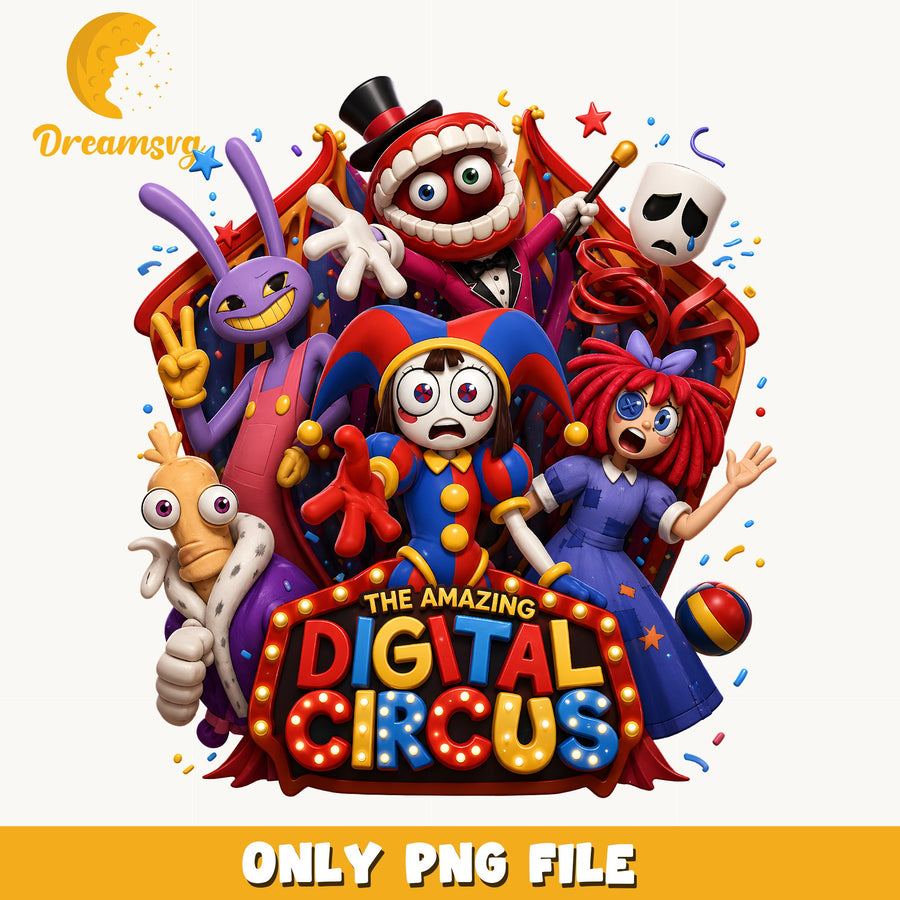 Amazing Digital Circus 3D Cast PNG, Characters, Fan PNG