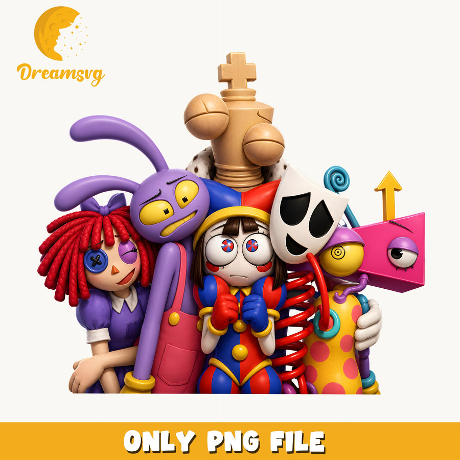 Amazing Digital Circus 3D PNG, Pomni Group, Fan PNG