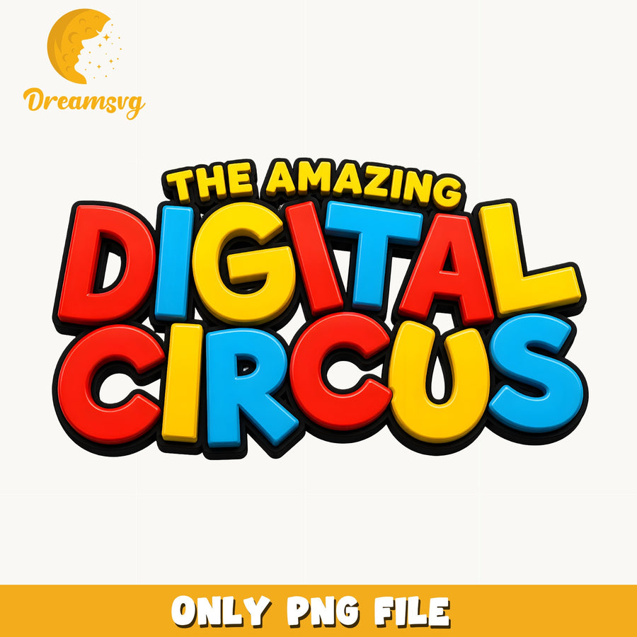 Amazing Digital Circus Title PNG, Show Logo Art, Fan