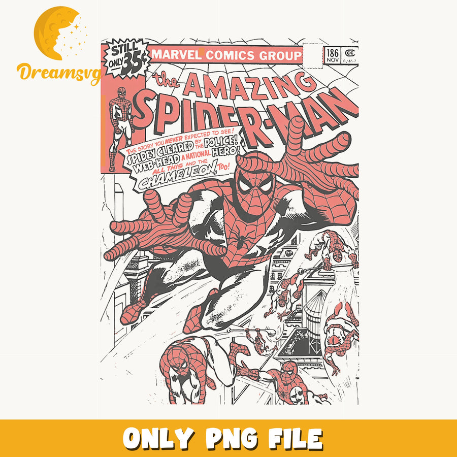 Amazing Spider-Man Vintage Comic Cover PNG, Marvel Retro, Spidey PNG