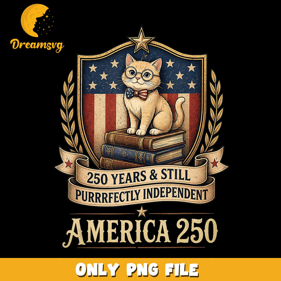 America 250, Cat Design, Independence Celebration PNG