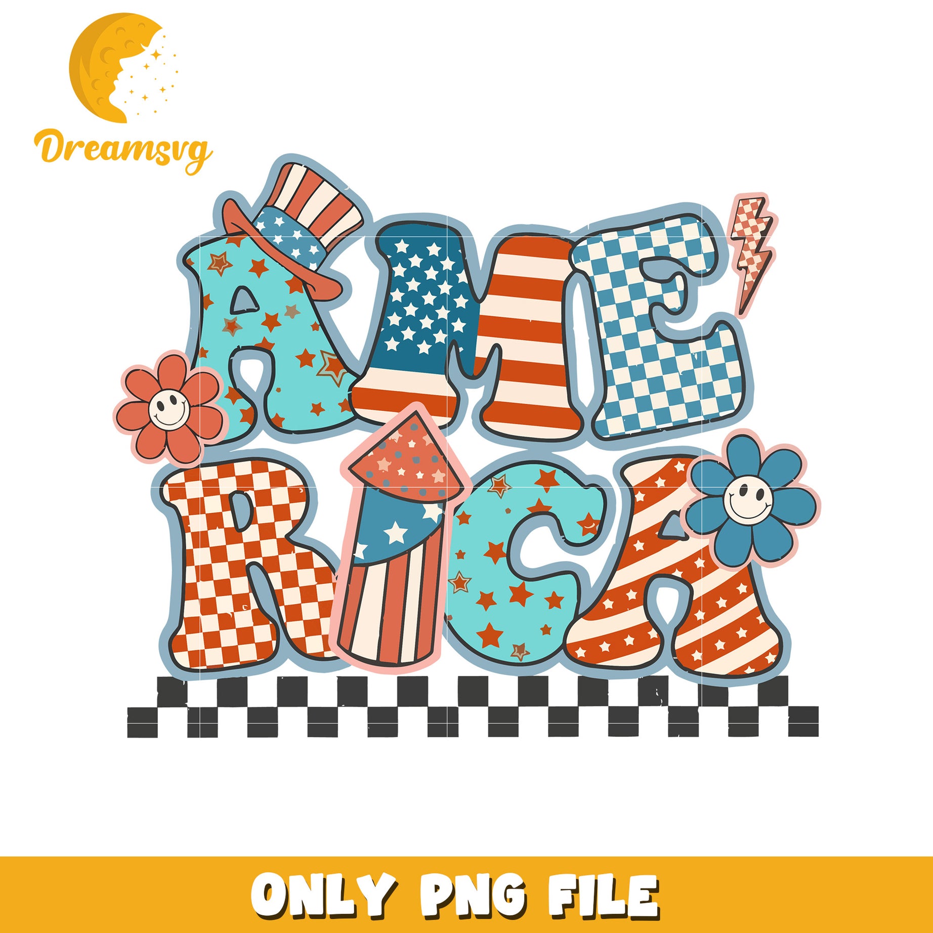 America creative design png, patriotic png, red white and blue png