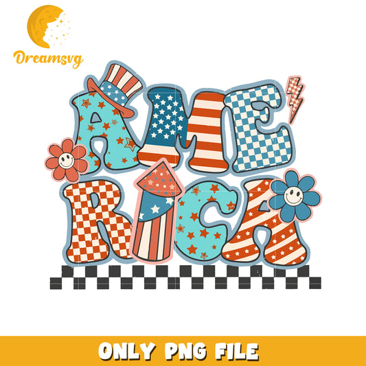 America creative design png, patriotic png, red white and blue png