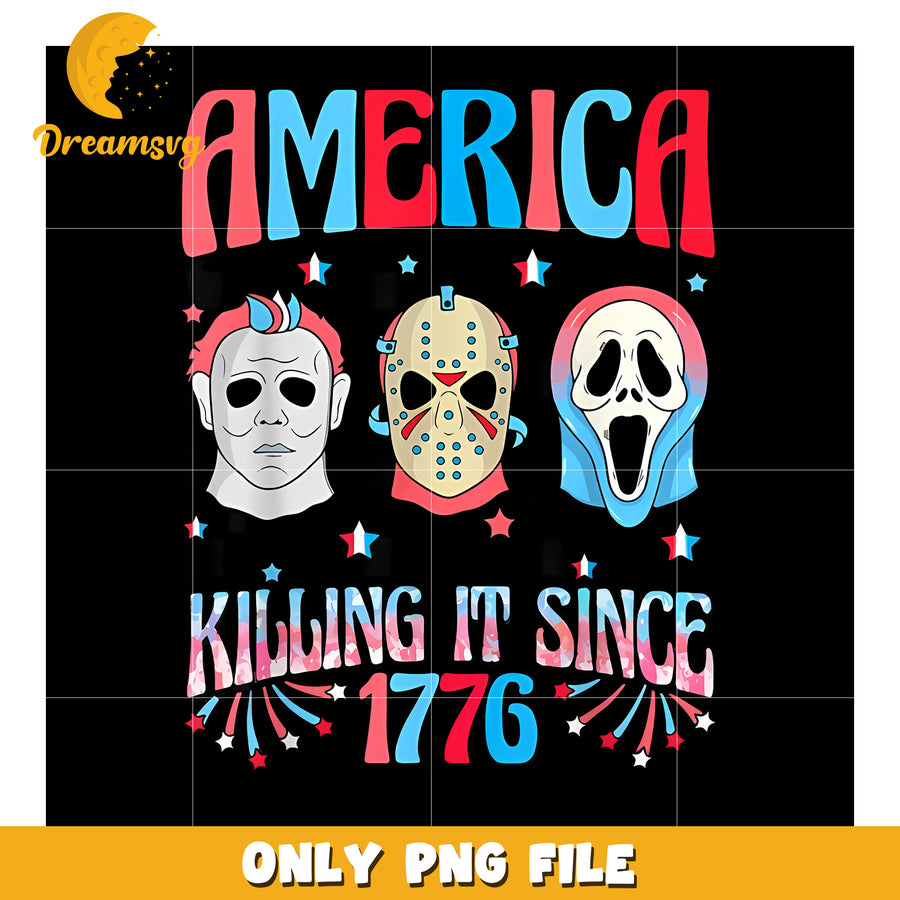 America killing it since png, patriotic design png, usa independence png