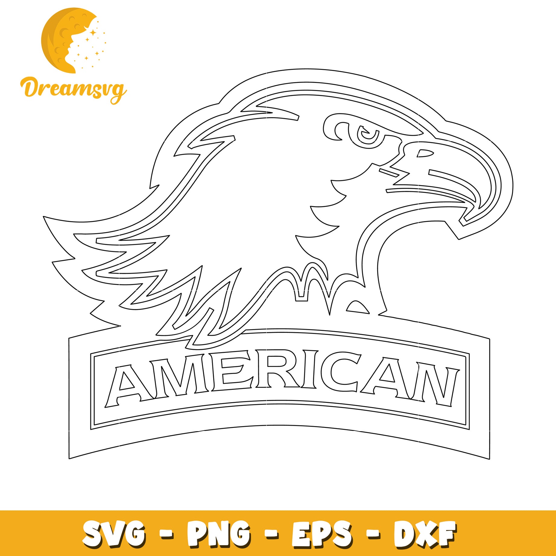 American Eagle SVG PNG EPS DXF Cut File