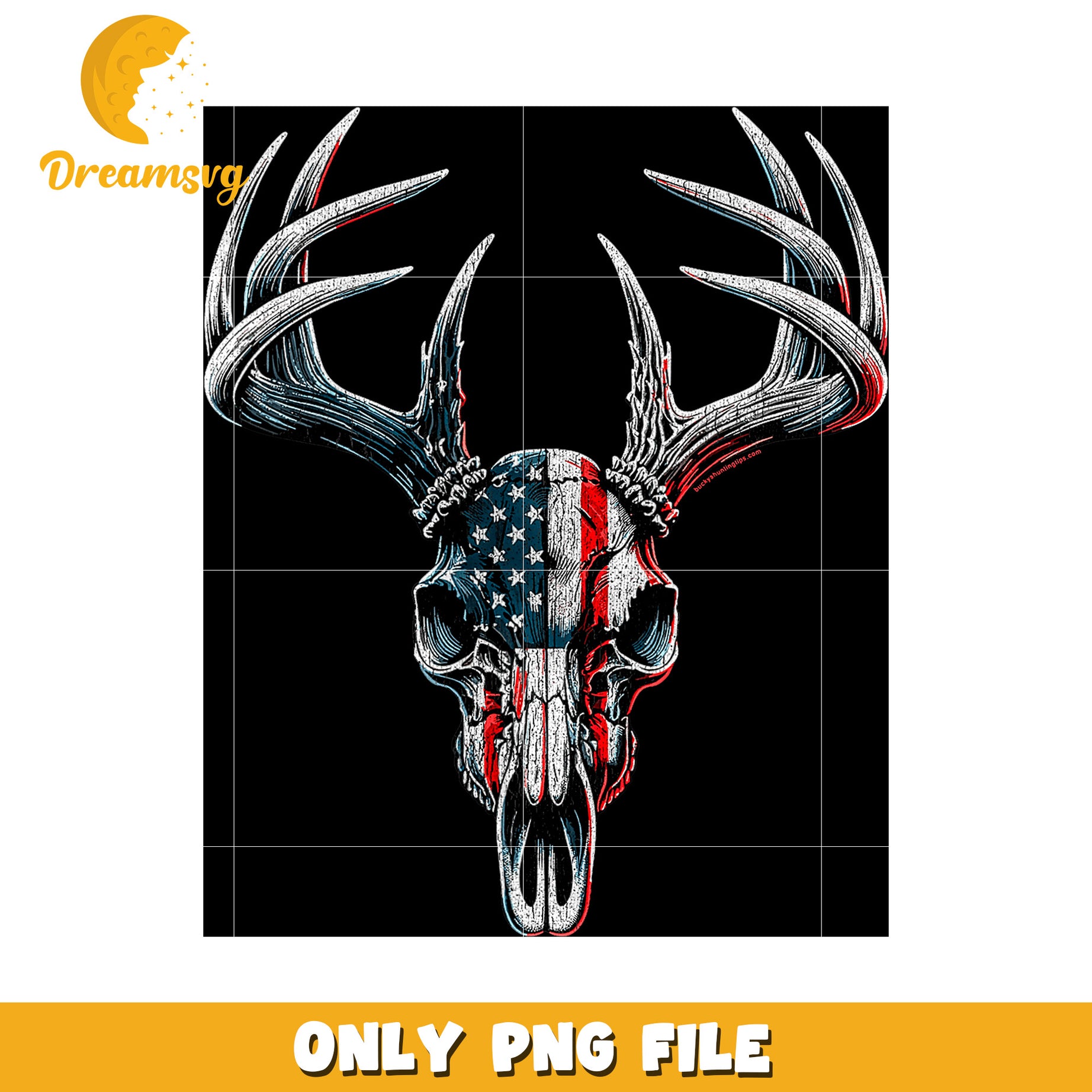 American Flag Deer Skull PNG