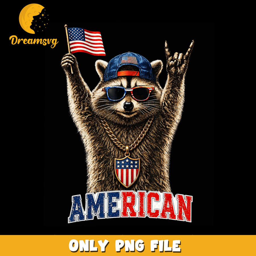 American Raccoon PNG, Patriotic Theme, Festival Art PNG