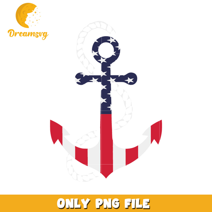 American anchor png, independence day png, red white blue png
