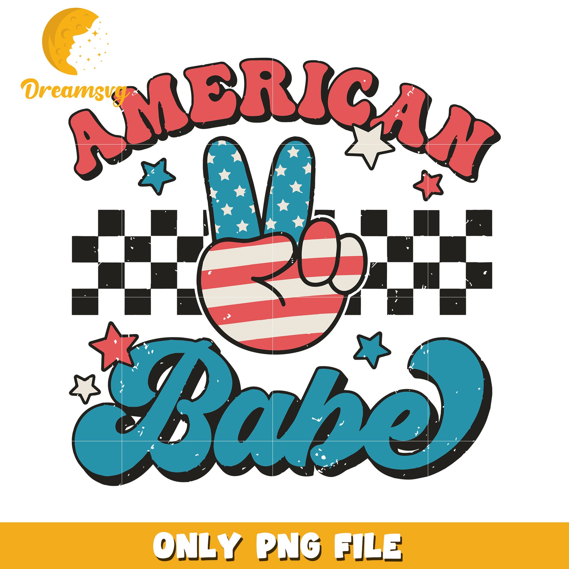 American babe png, cute design png, usa pride png, red white and blue png