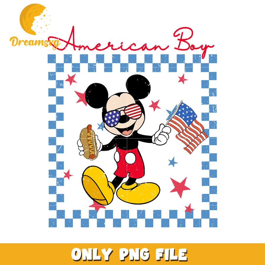 American boy png, independence day png, patriotic boy png