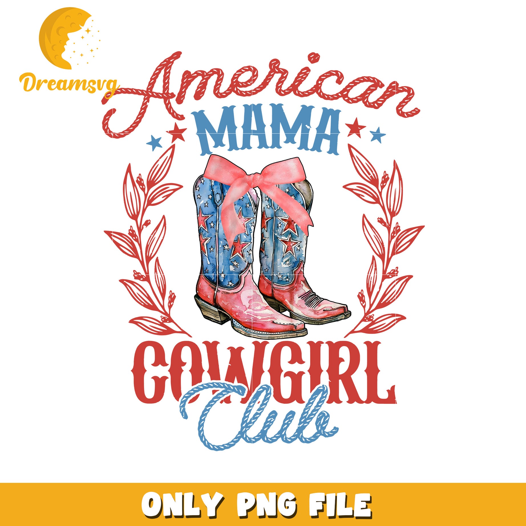 American mama cowgirl club png, western club png, cowgirl png