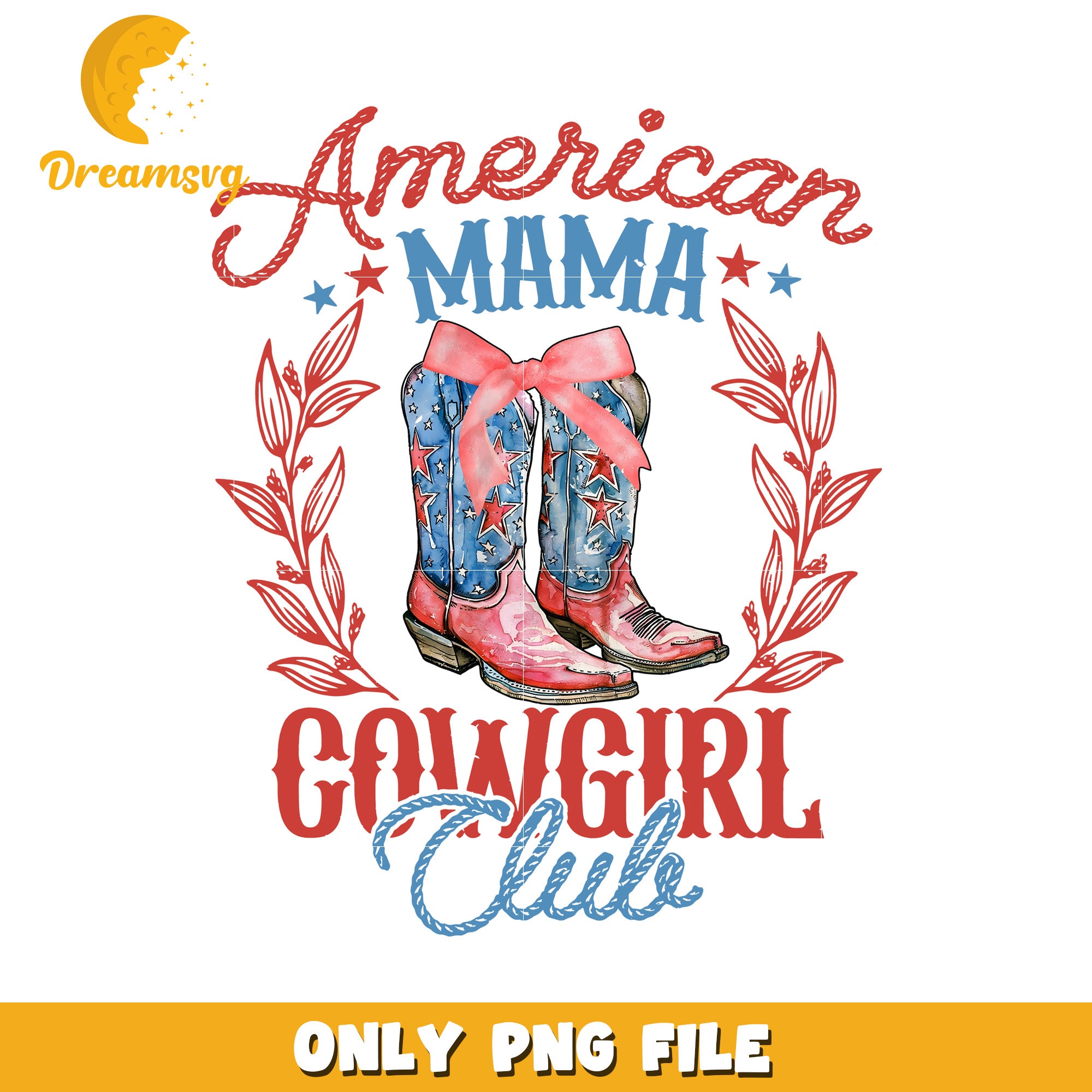 American mama cowgirl club png, western club png, cowgirl png