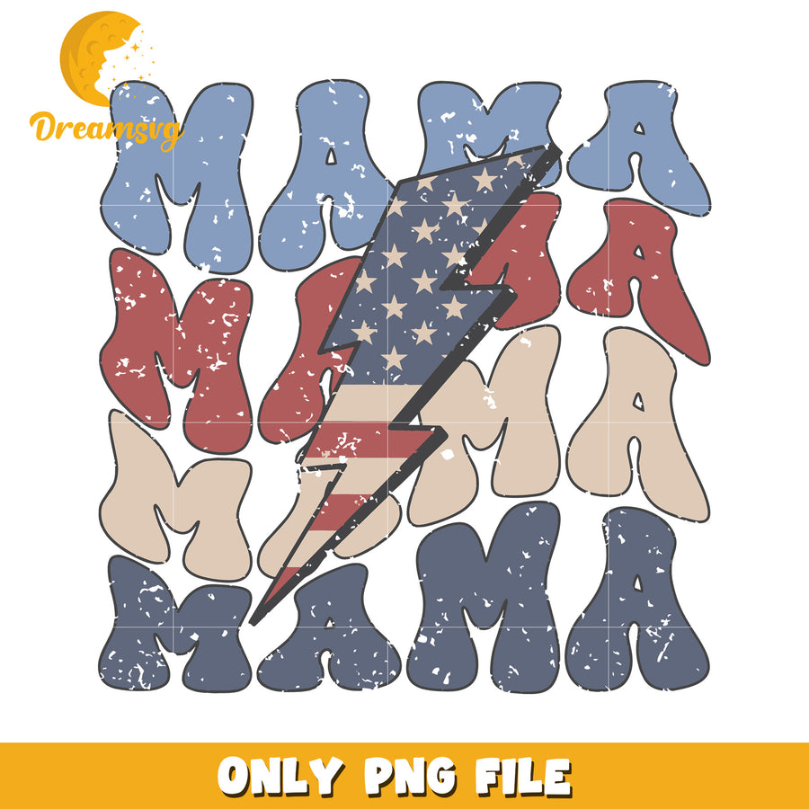 American mama illustrations png, loving mom art png, usa pride png
