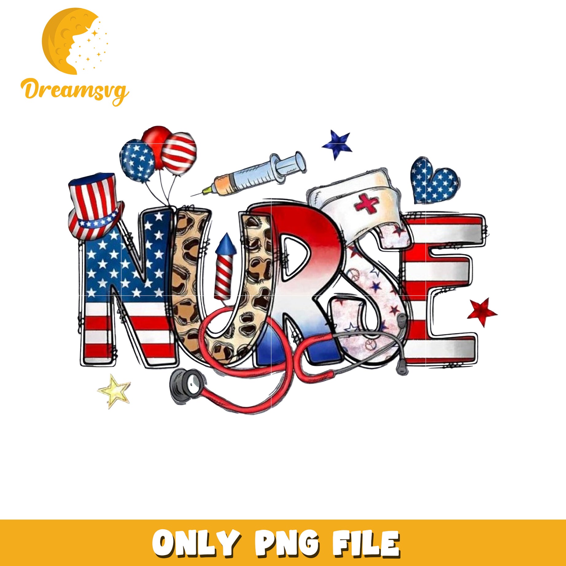 American nurse png, healthcare worker png, usa pride png