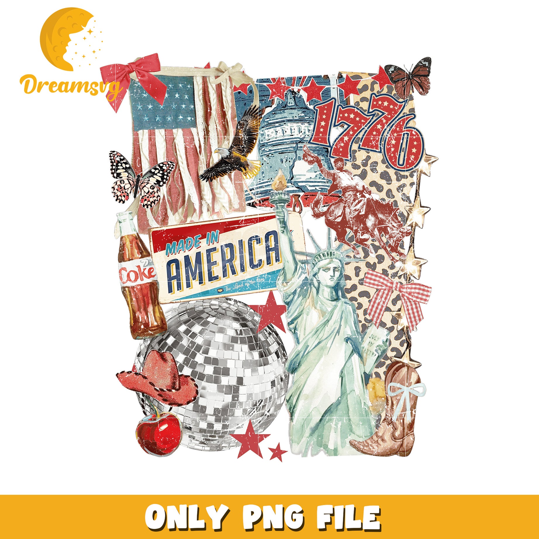 American things creative design png, creative american png, red white and blue design png