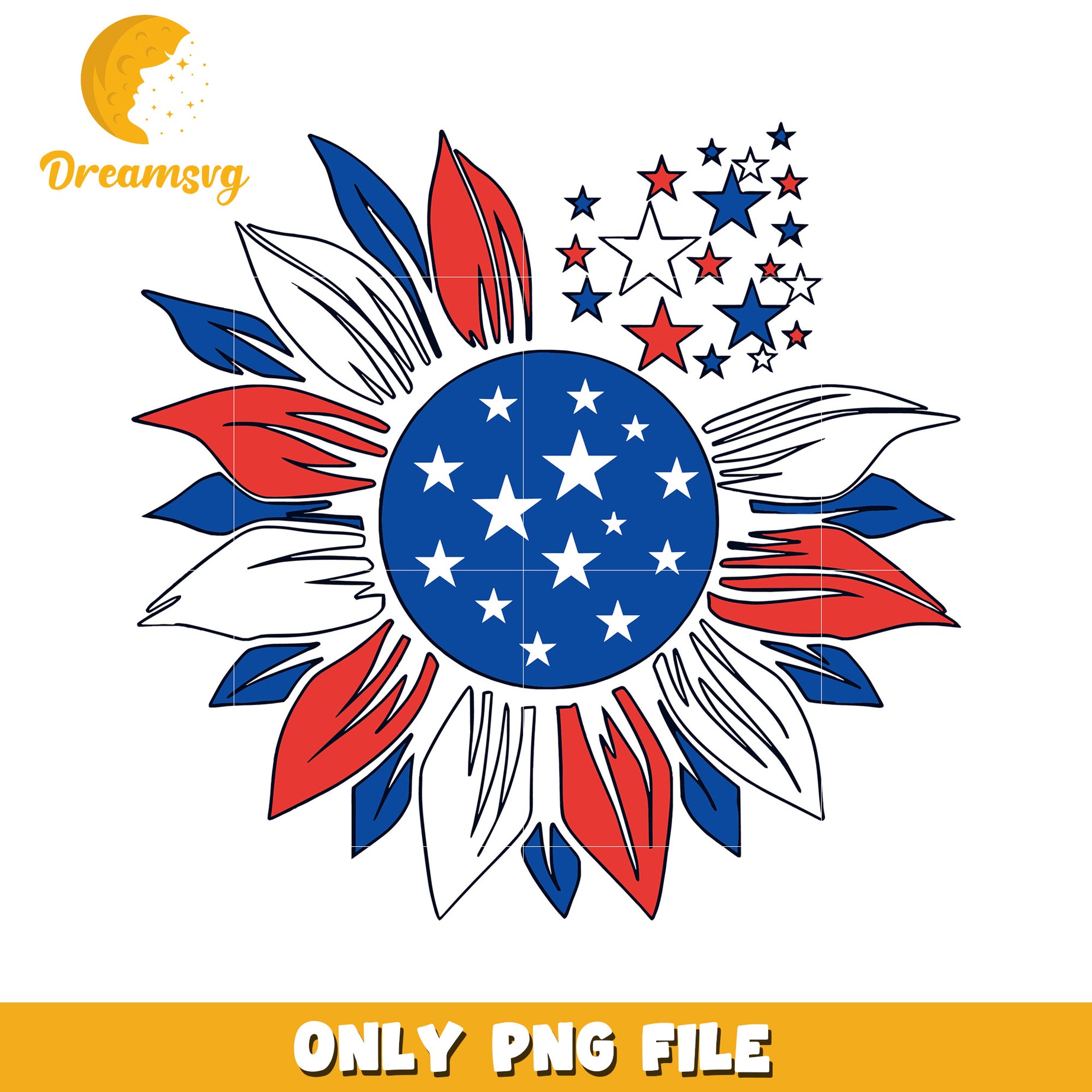 America sunflower png, independence day png, 4th of july png