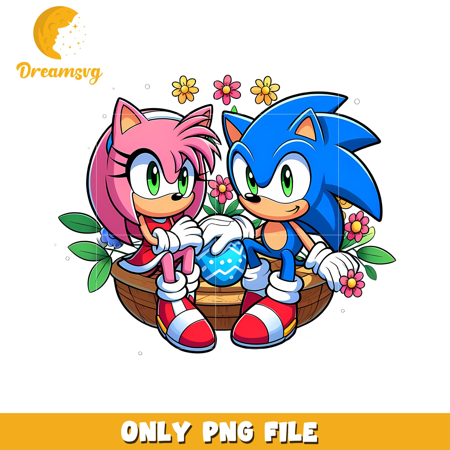 Amy Rose and sonic easter bunny png, easter day png, sonic png