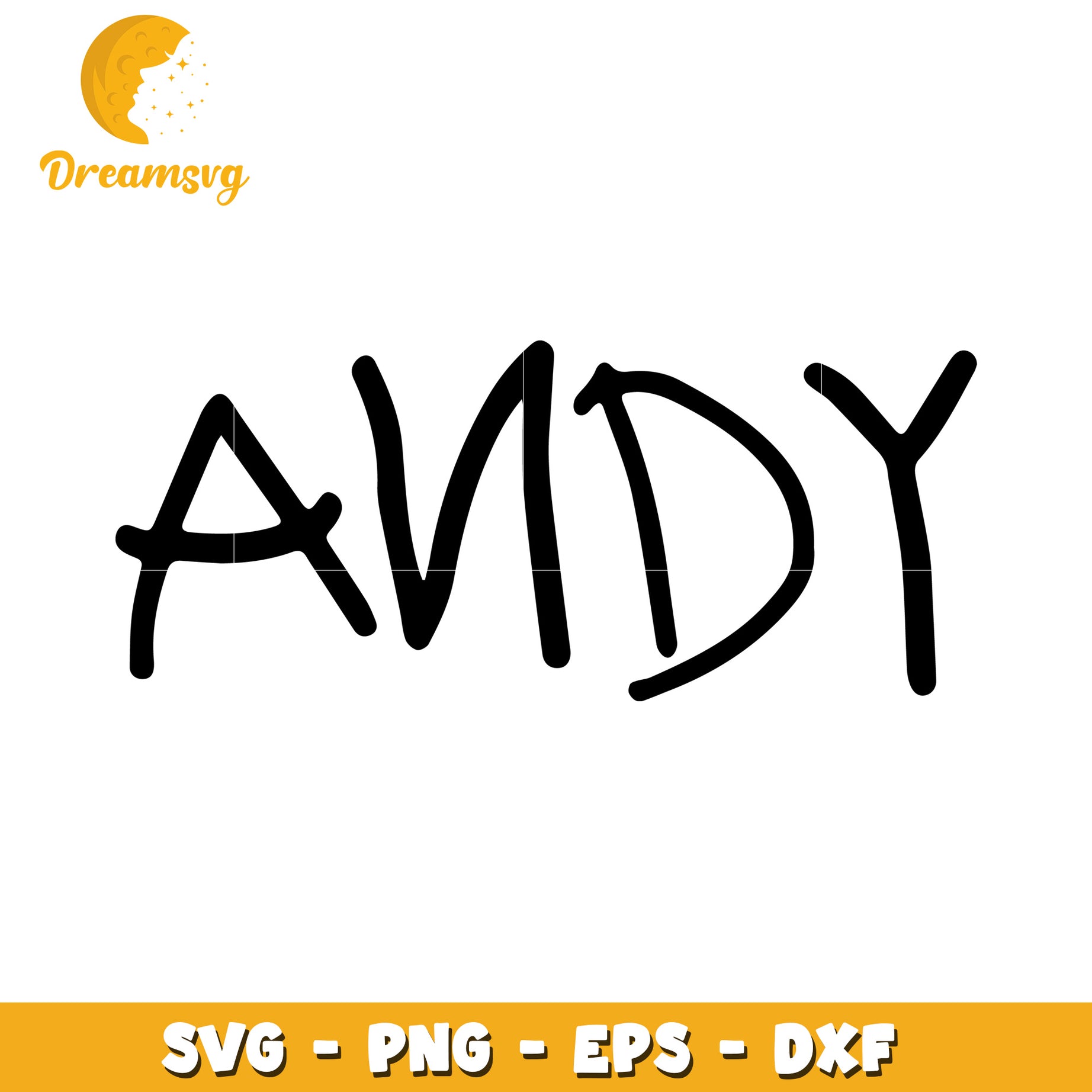 Andy Name SVG Cut File PNG EPS DXF