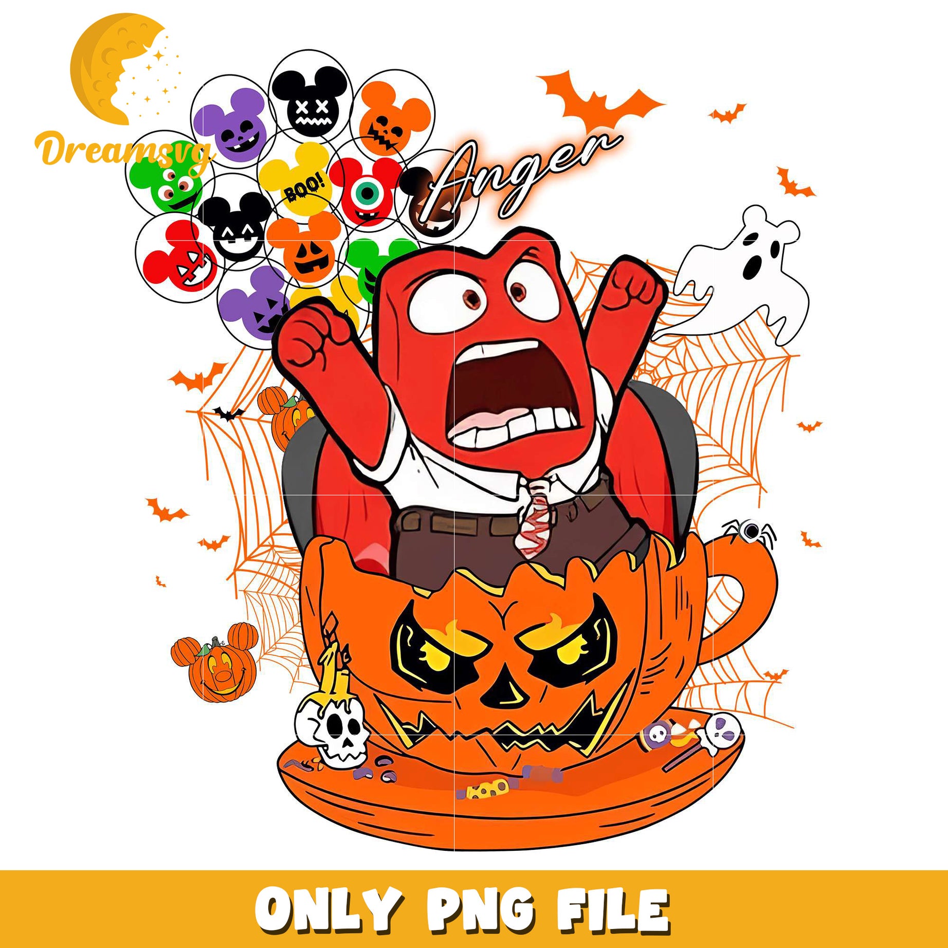 Anger Inside Out Halloween png, halloween design png, halloween time png