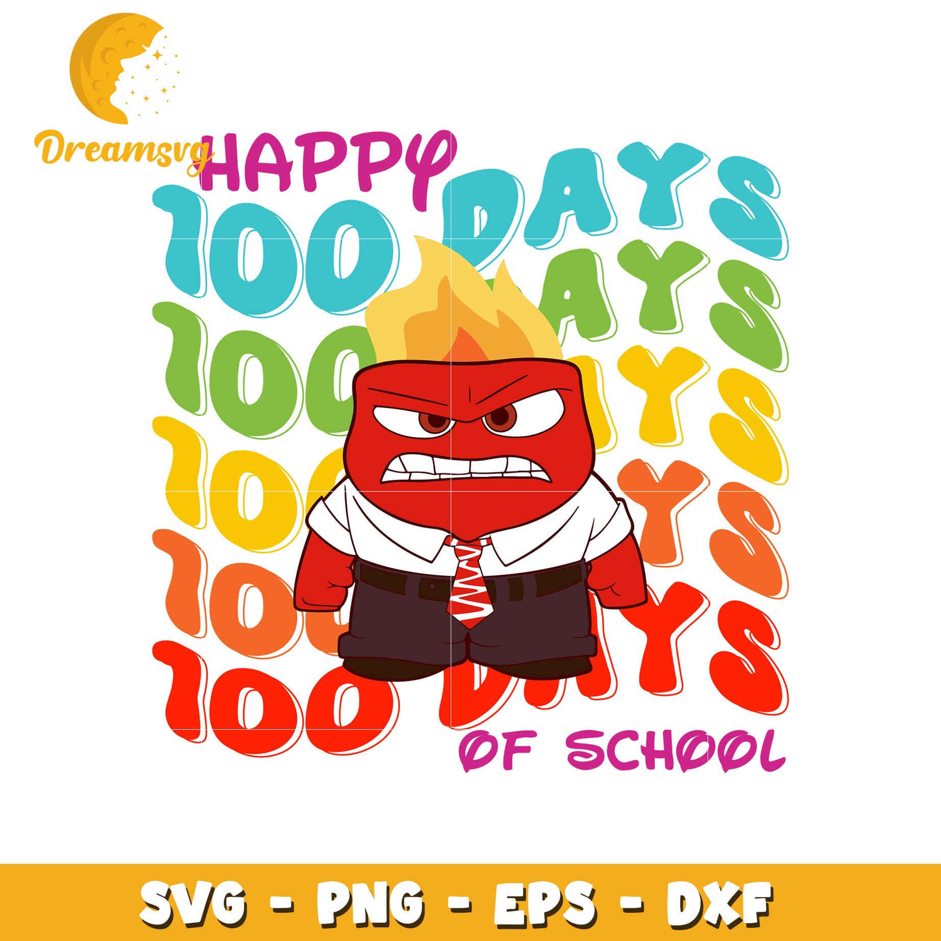 Angry 100 Days Of School SVG PNG