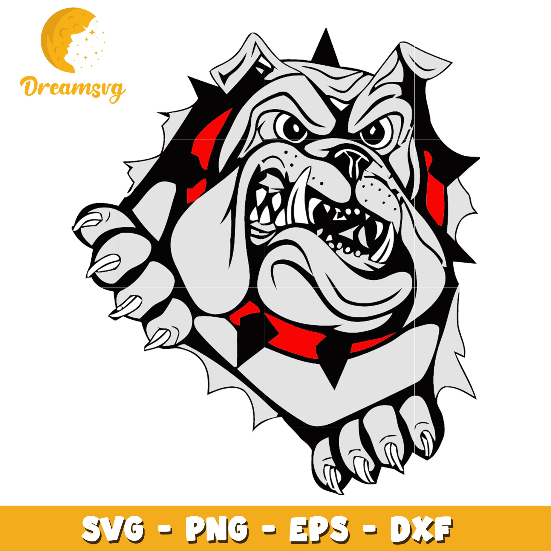 Angry Bulldog SVG PNG EPS DXF Files