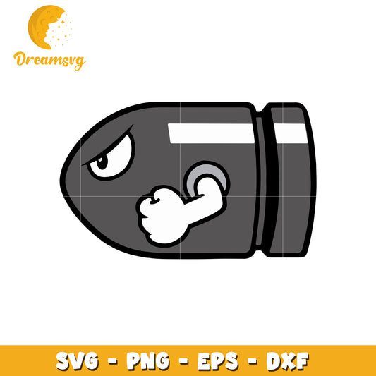 Angry Bullet SVG Cut File