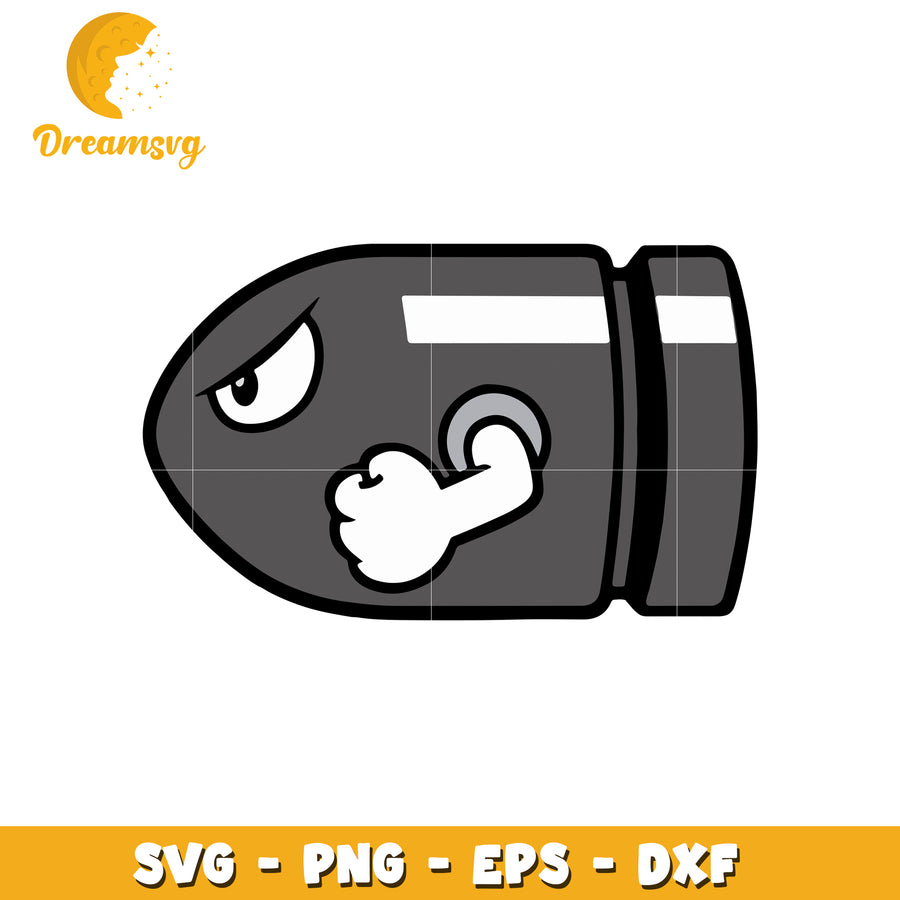 Angry Bullet SVG Cut File