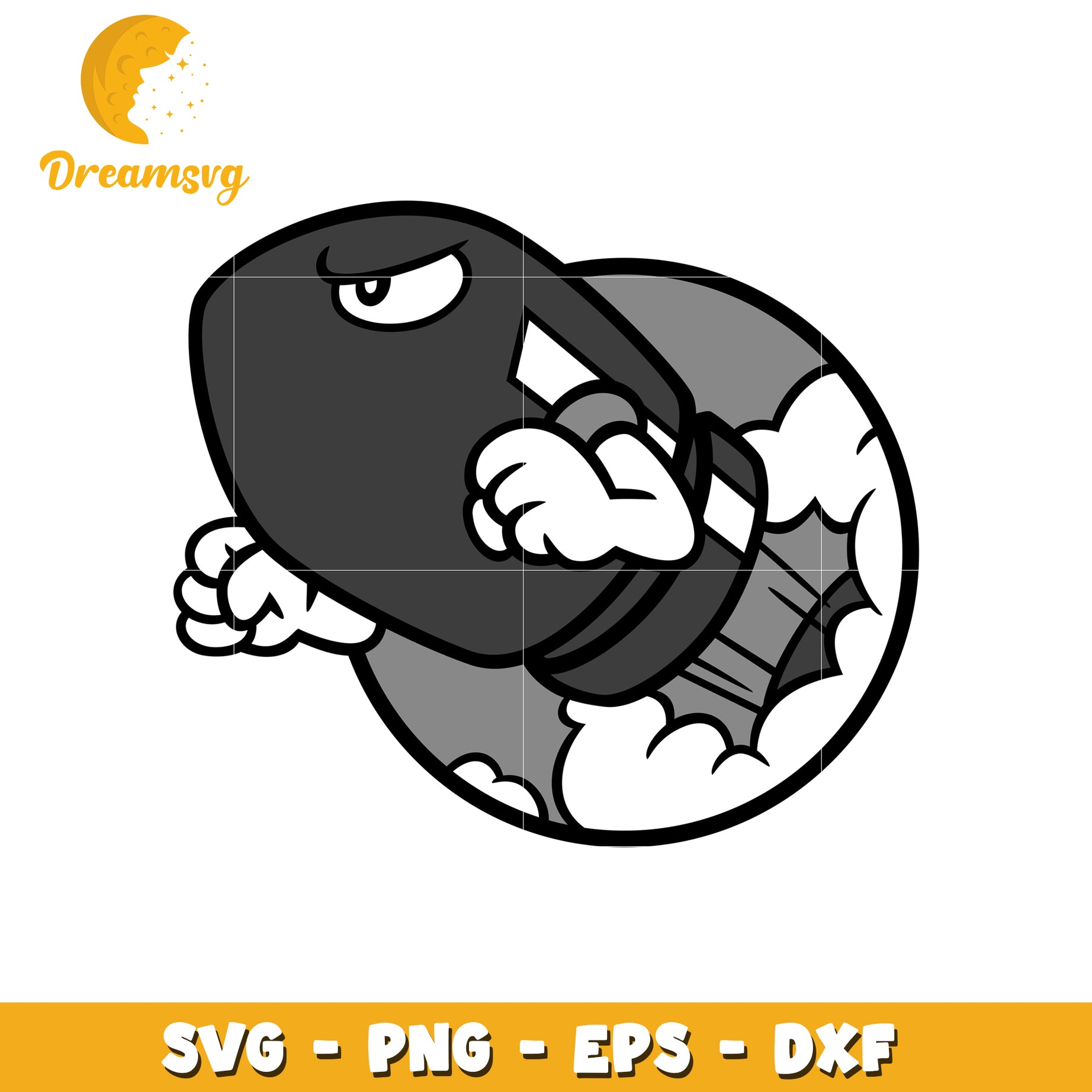 Angry Bullet SVG PNG EPS DXF Cut File