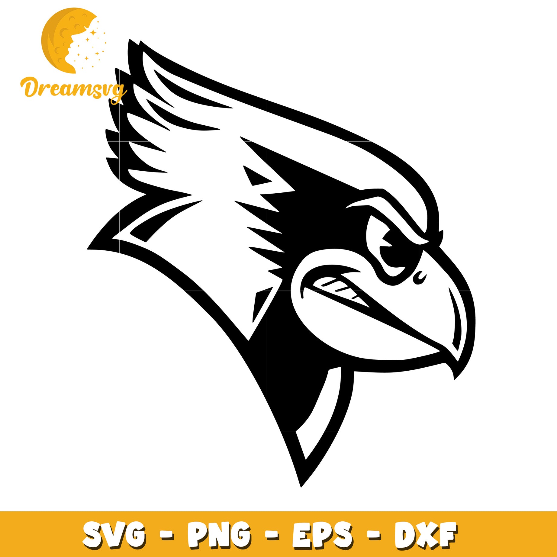 Angry Cardinal Head SVG PNG EPS DXF