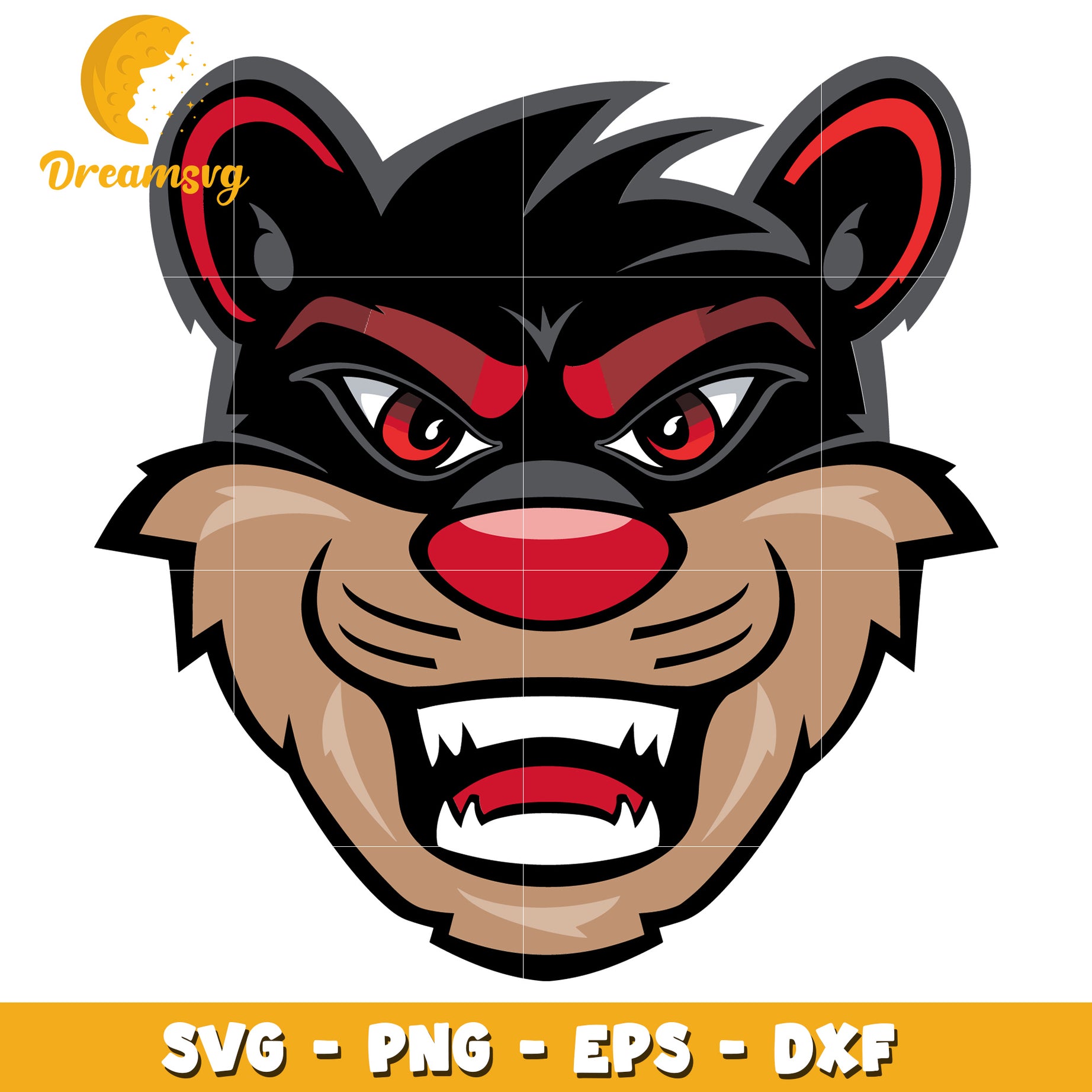Angry Cartoon Bear SVG PNG EPS DXF