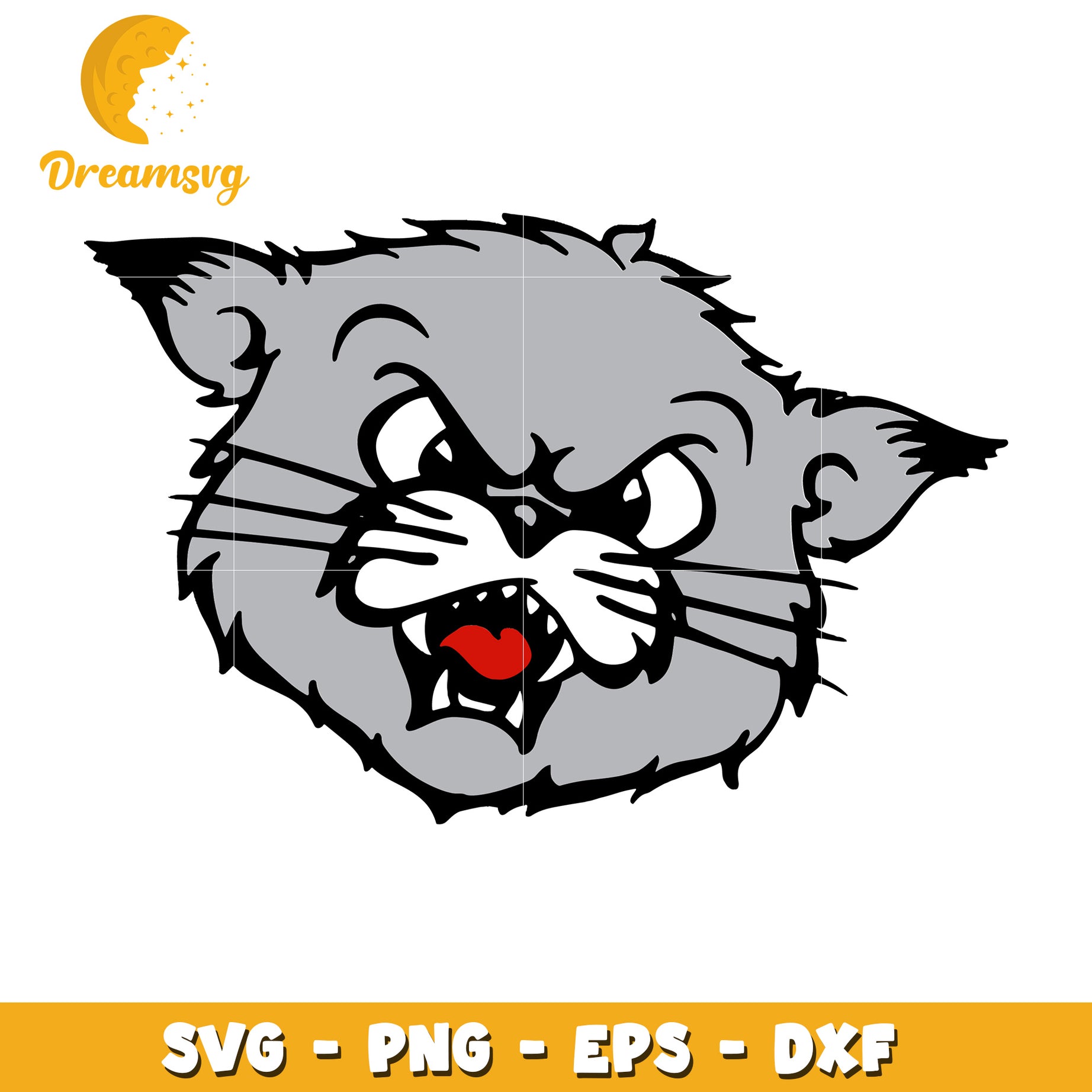 Angry Cat SVG PNG EPS DXF Files