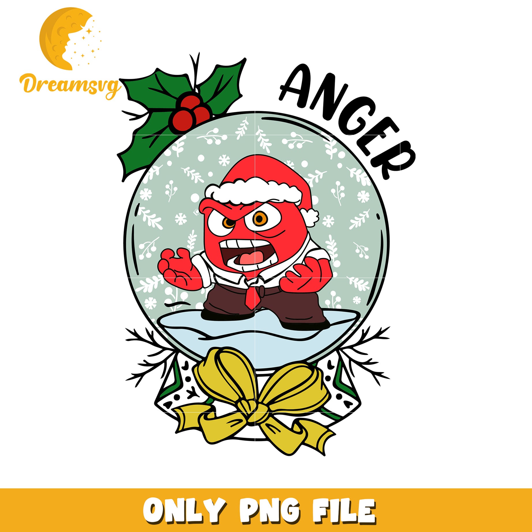 Angry Christmas Snow Globe PNG