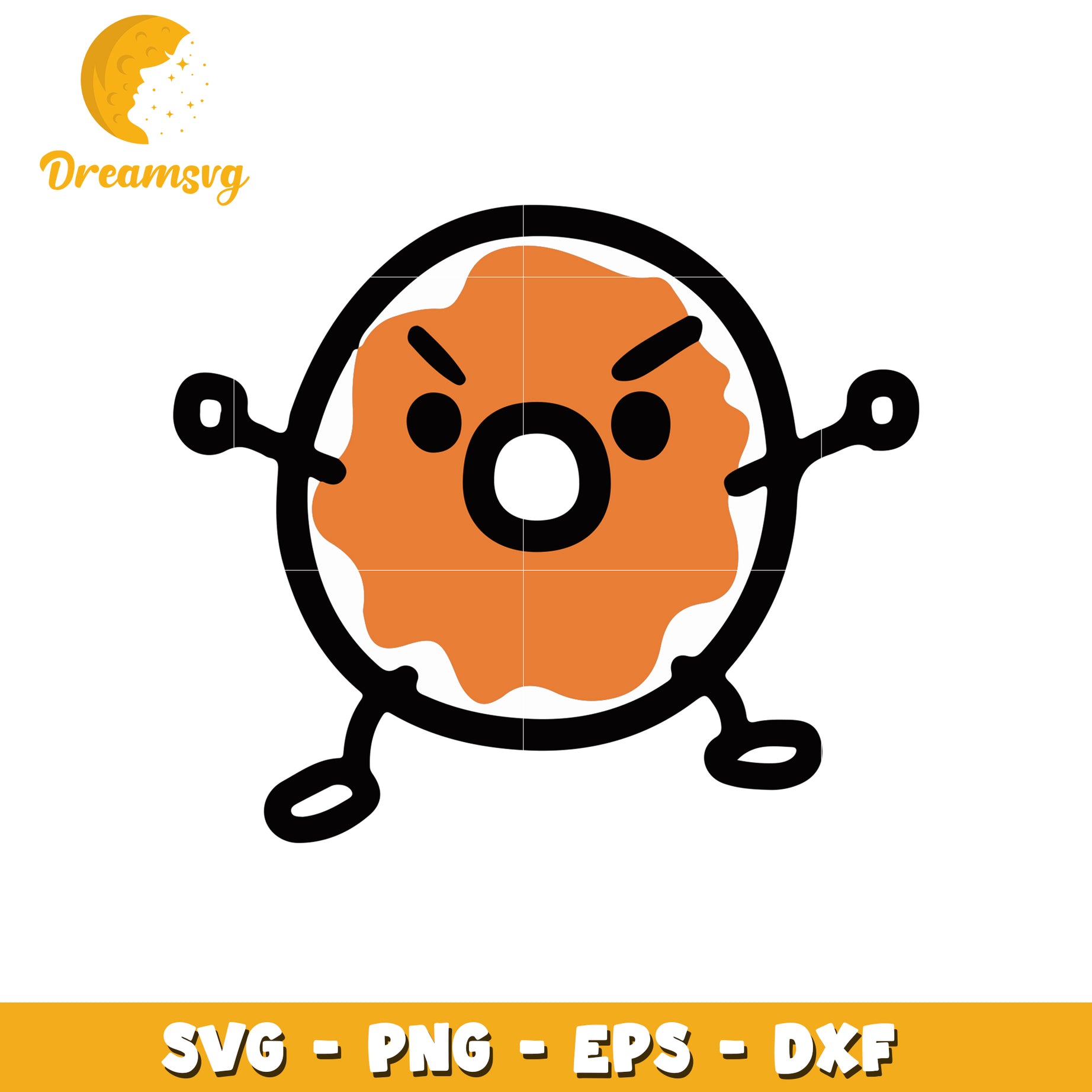 Angry Donut SVG PNG EPS DXF Cut File
