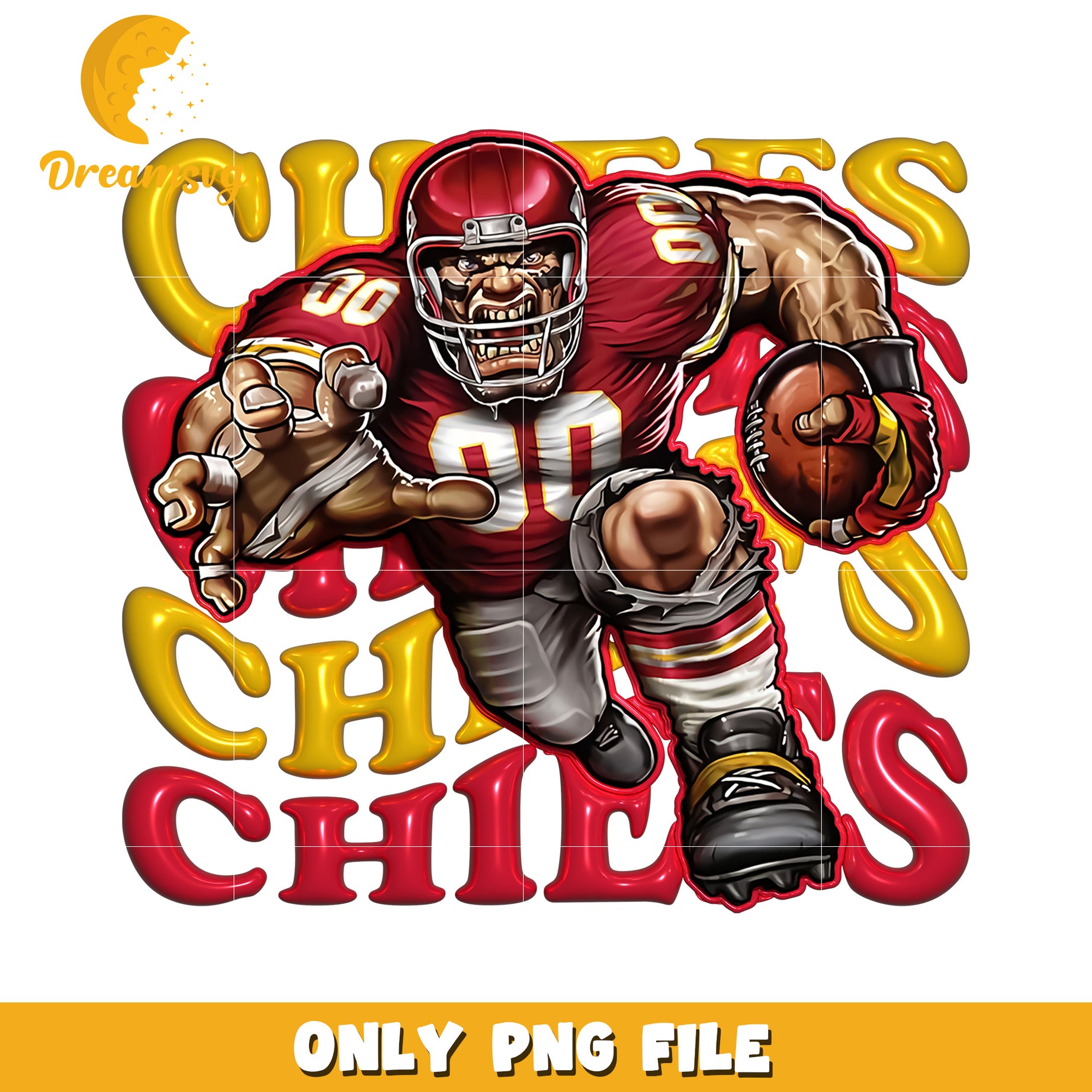 Angry Football Player Kansas City Chiefs PNG Art