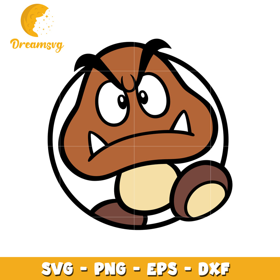 Angry Goomba SVG PNG EPS DXF Cut File