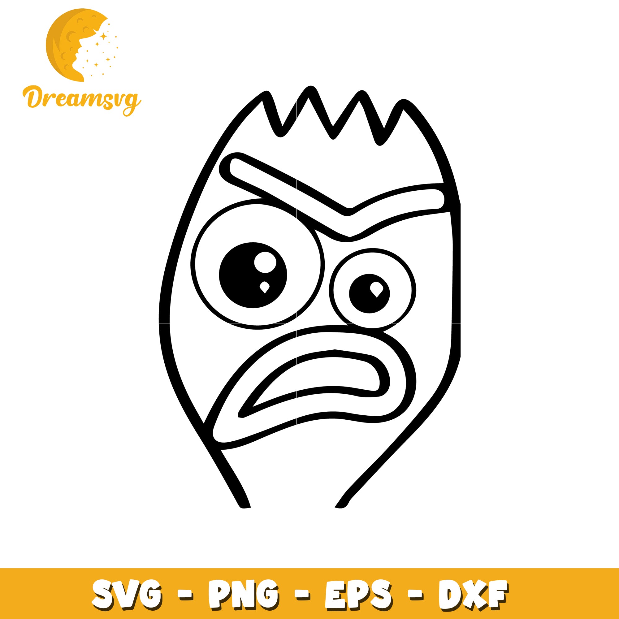 Angry Monster Face SVG Cut File