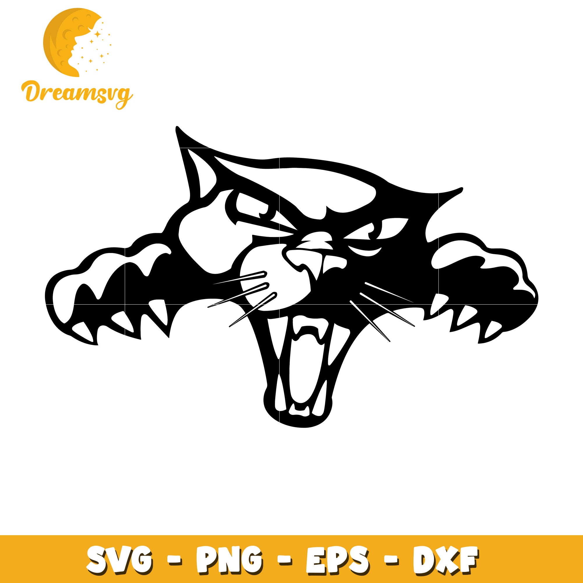 Angry Panther SVG PNG EPS DXF Cut File