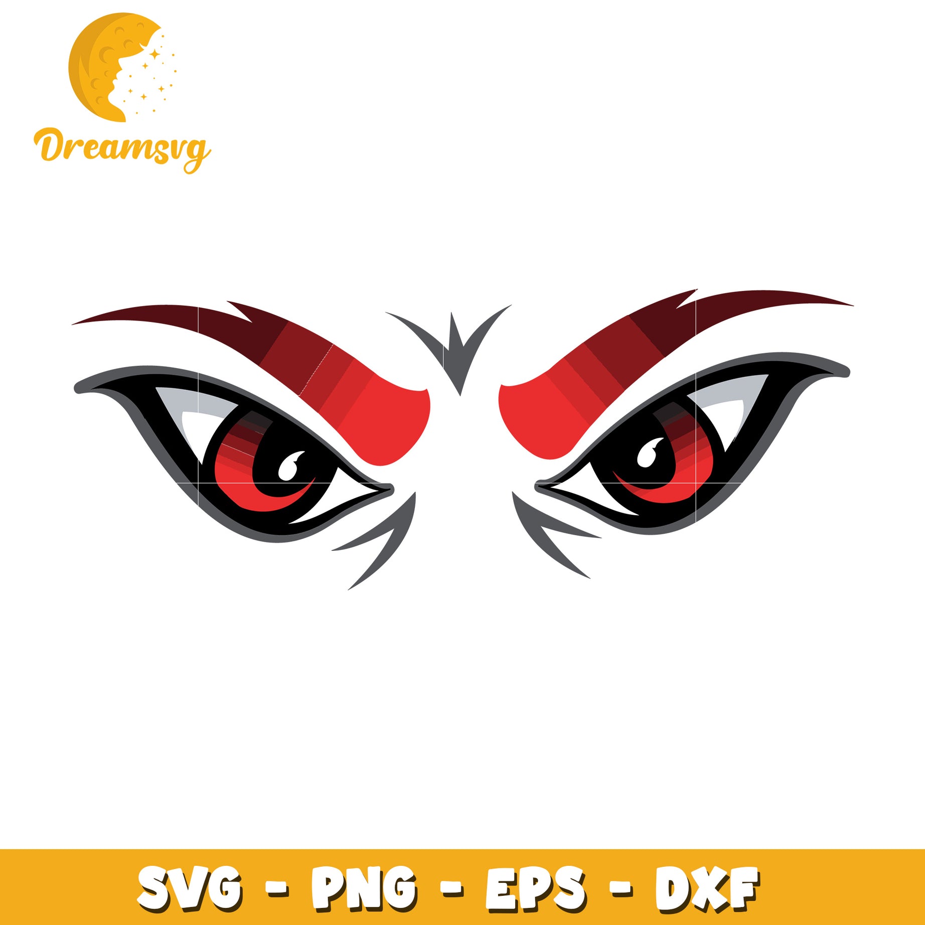 Angry Red Eyes SVG PNG EPS DXF Cut File