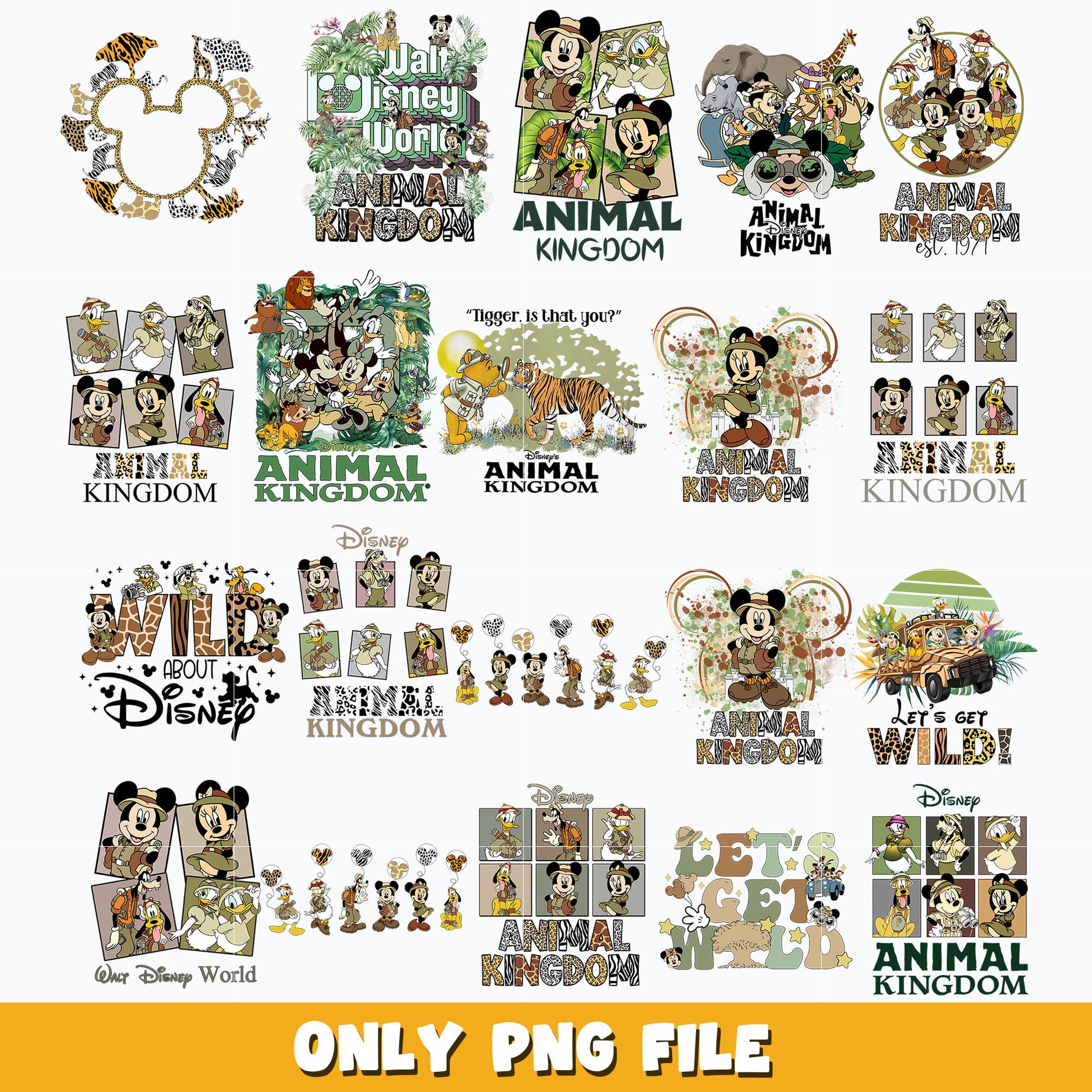 Animal Disney kingdom bundle png , Disney png, Digital download