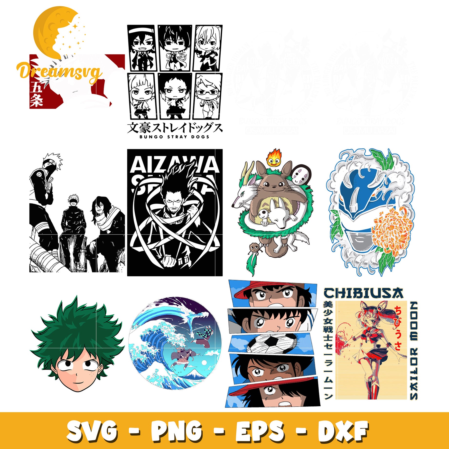 My neighbor totoro anime bundle svg, naruto svg, izuku midoriya​ svg