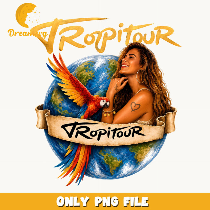 Anitta Tropitour PNG, Music Tour Shirt Design PNG, Concert Fan Gift PNG