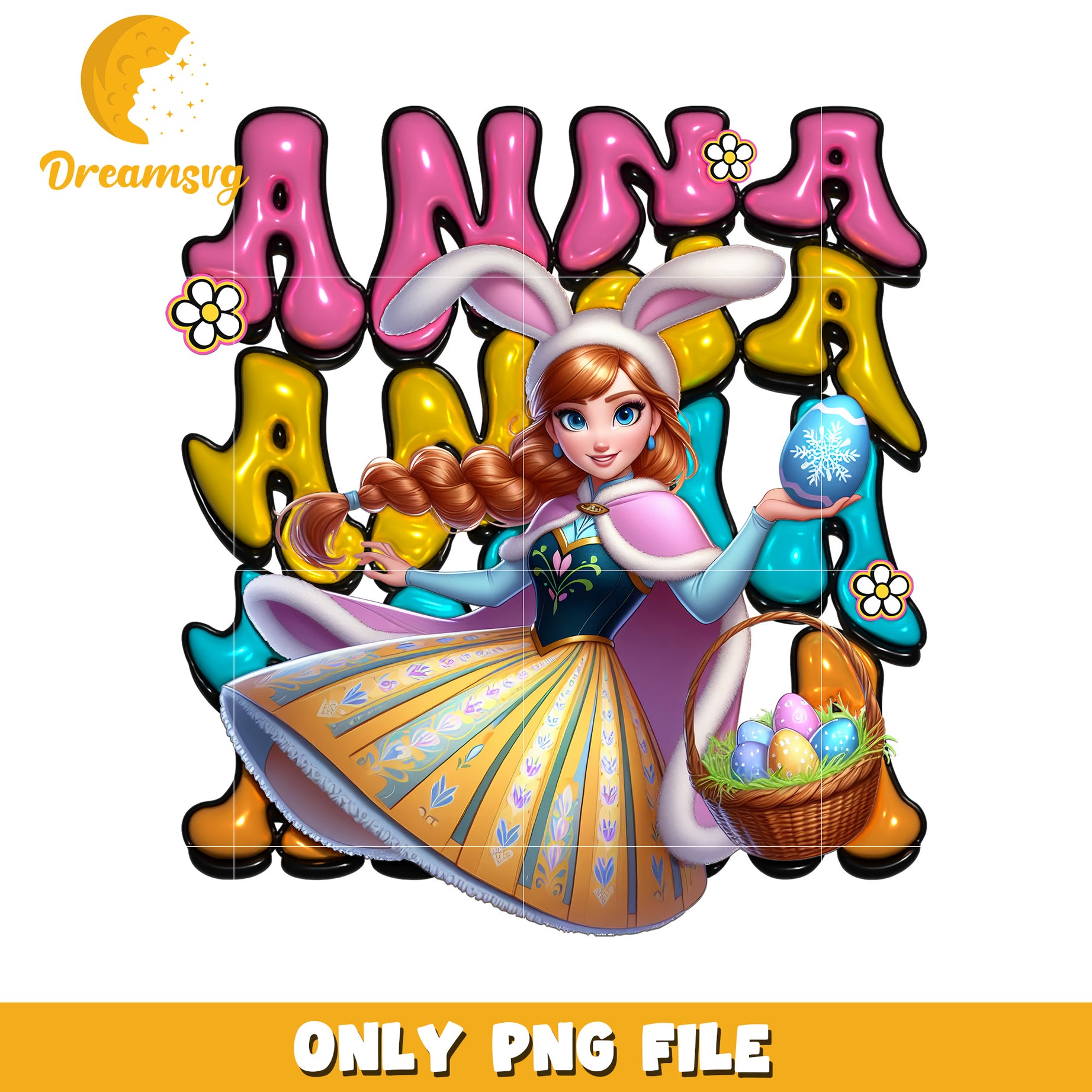 Anna Easter Bunny PNG Design