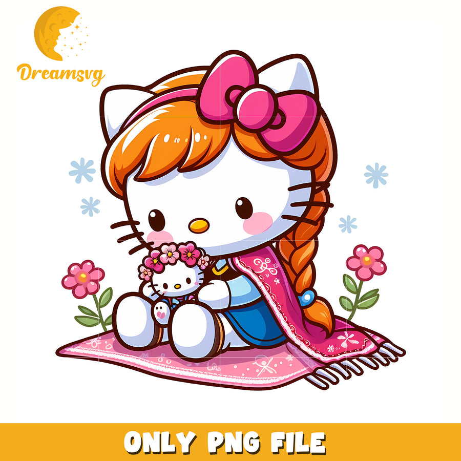 Anna kitty png, hello kitty mirror png, hello kitty friends png